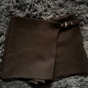 Zara Black Skorts with Wrap Style and Buckle